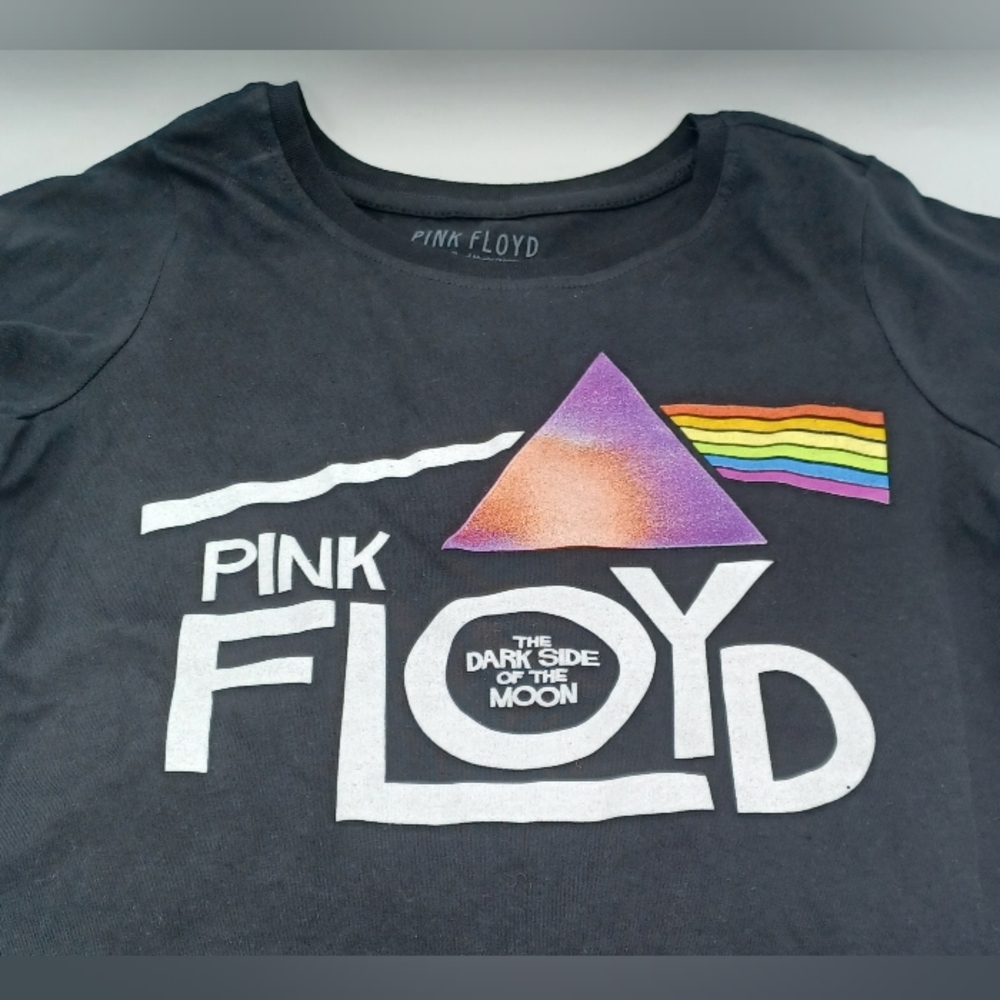Girls Black Pink Floyd Graphic Tee Size 10/12